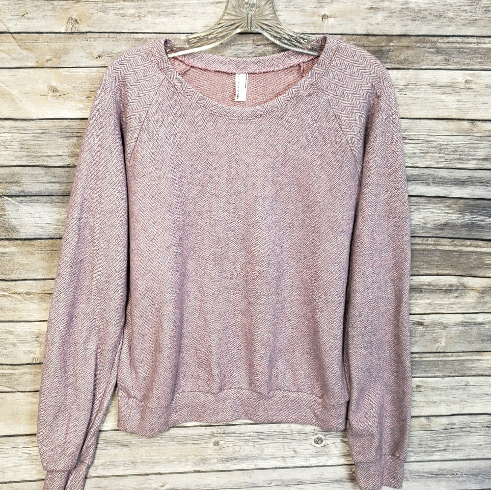 Herringbone LS Raglan Pullover NWT